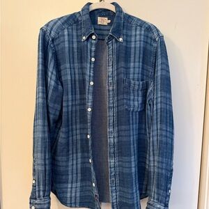Faherty Blue Plaid Button-Down Shirt